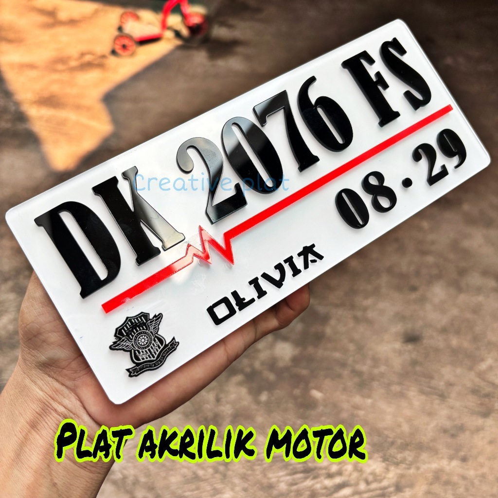 Plat Nomor motor Baut Tanam Super tebal, awet, murah, plat lapis Acp, plat stiker cutting, plat nomo