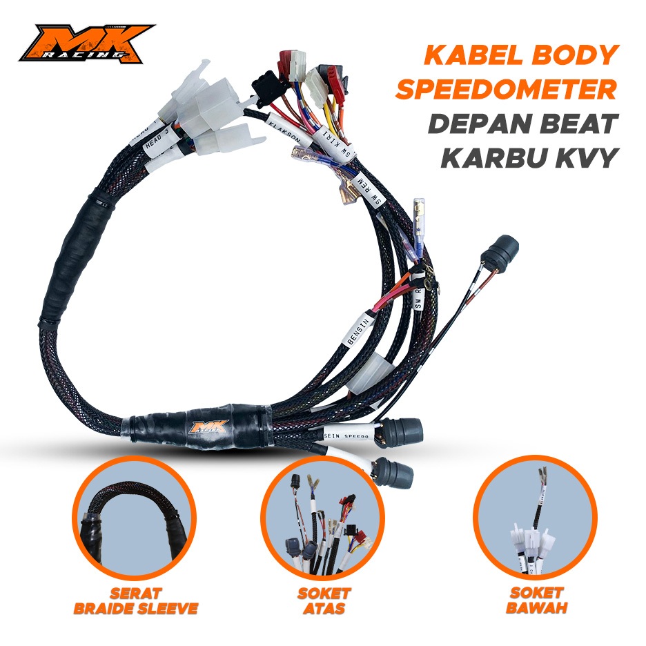MK Racing Kabel Fitting Lampu Depan Beat Karbu, Fitting Stoplamp Beat Karbu