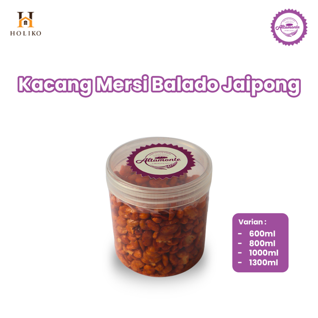

HOLIKO - Kacang Mersi Balado Jaipong Uk 600ML, 800ML, 1000ML,1300ML Altamonte