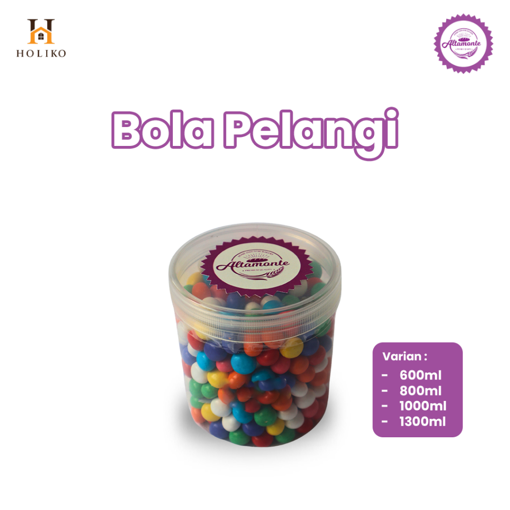 

HOLIKO - Kue Kering Bola Pelangi Uk 600ML, 800ML, 1000ML,1300ML Altamonte