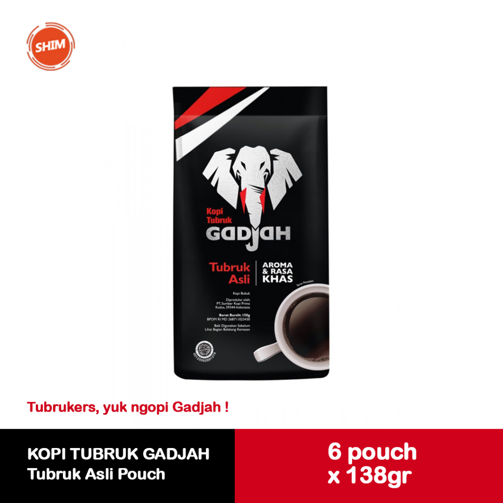 

Kopi Tubruk Gadjah Asli Pouch - Bubuk Kopi Hitam 6 Pouch x 138gram