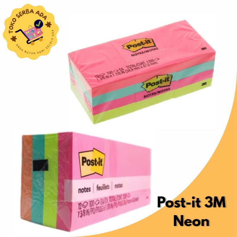 

Post-it 3M 1 pack (isi 12 pad) / Sticky Notes Post-it / Kertas Notes 3M murah