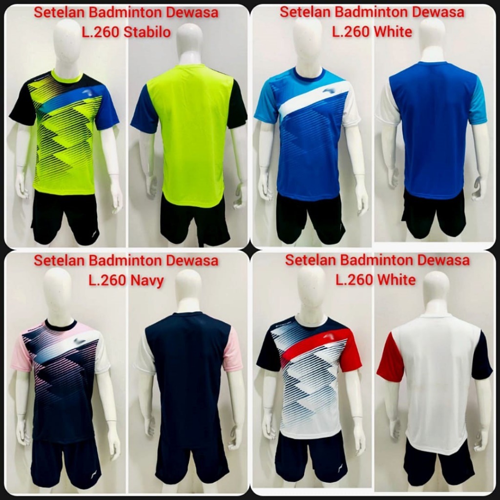 Stelan Jersey Badminton L260 - Stelan Baju & celana Badminton terbaru - kaos badminton dewasa