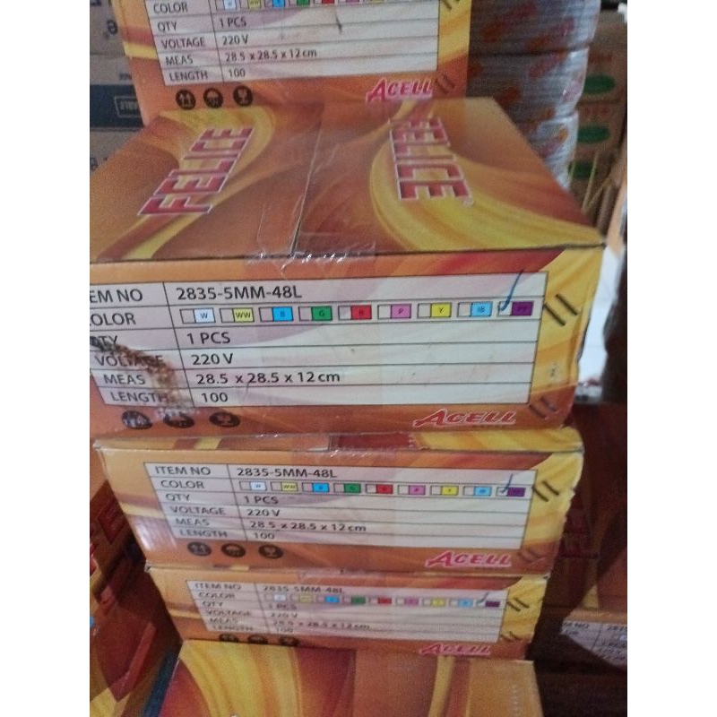 Lampu led strip berwarna warm white ungu 100 yard