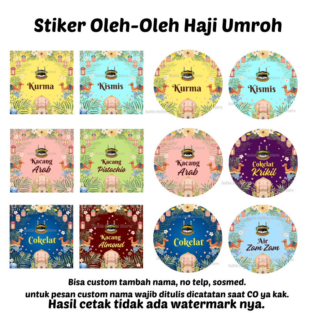 

Sticker Stiker Gift From Hajj Umroh Label Kemasan oleh-oleh Haji souvenir hampers parcel hadiah bingkisan tasyakuran kurma cokelat air zam zam kacang arab almond pistachio kismis Packaging Toples plastik cup mika box thinwall shabby