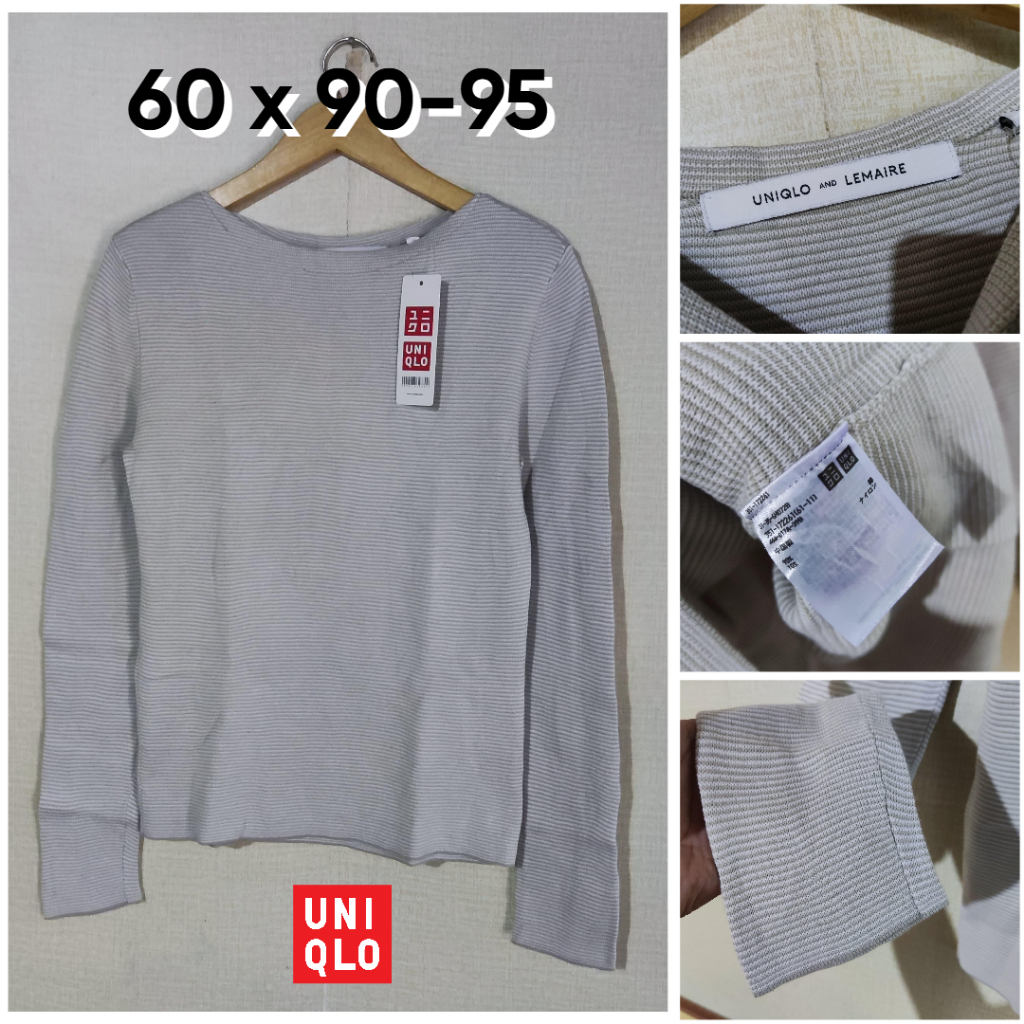 Sweater UNIQLO And Lemaire Coklat Knit Size S Wanita Atasan Cewek Outer Empuk ZX033