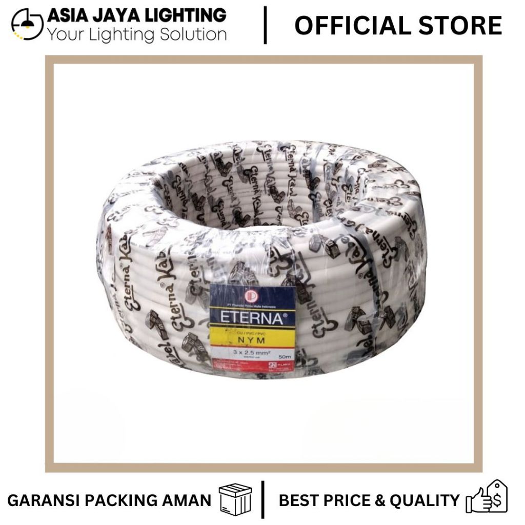 KABEL NYM / KABEL LISTRIK NYM / KABEL NYM TAHAN PANAS / KABEL NYM PVC 2X1,5 2X2,5 3X1,5 3X2,5 @50M E