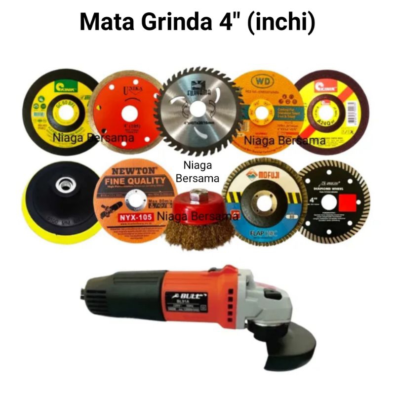 Mata Grinda 4 inchi Harga Satuan Potong Besi Kayu Poles Batu Tatakan Amplas Mangkok Kawat Diamond Wh