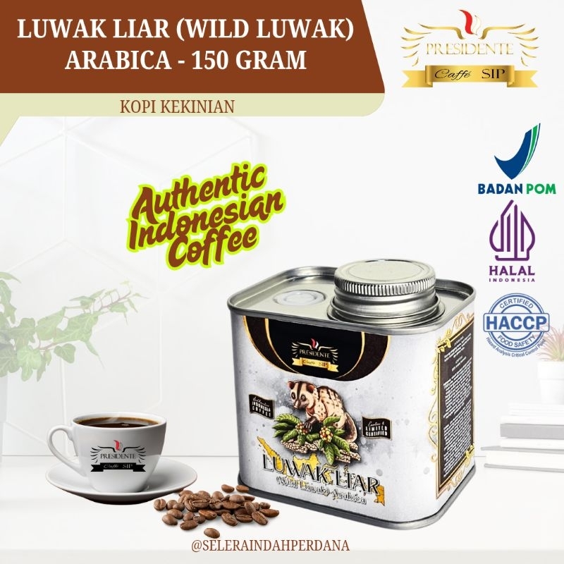 

Kopi Kaleng Luwak Liar Arabica - 150gr - Presidente Caffe' SIP