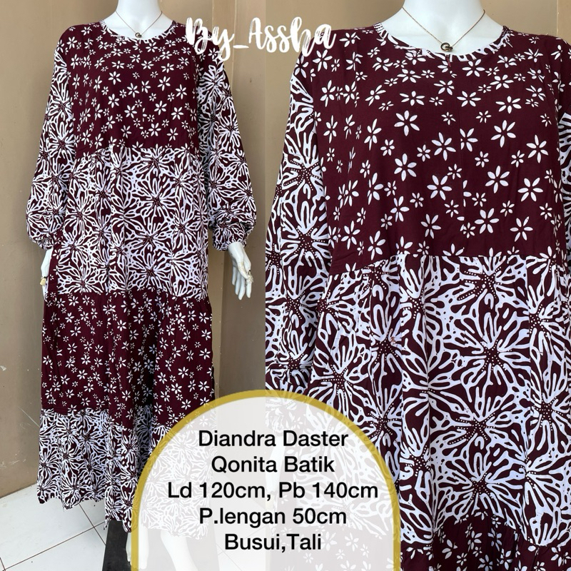 Qonita Daster Batik Pekalongan Longdress Diandra Susun