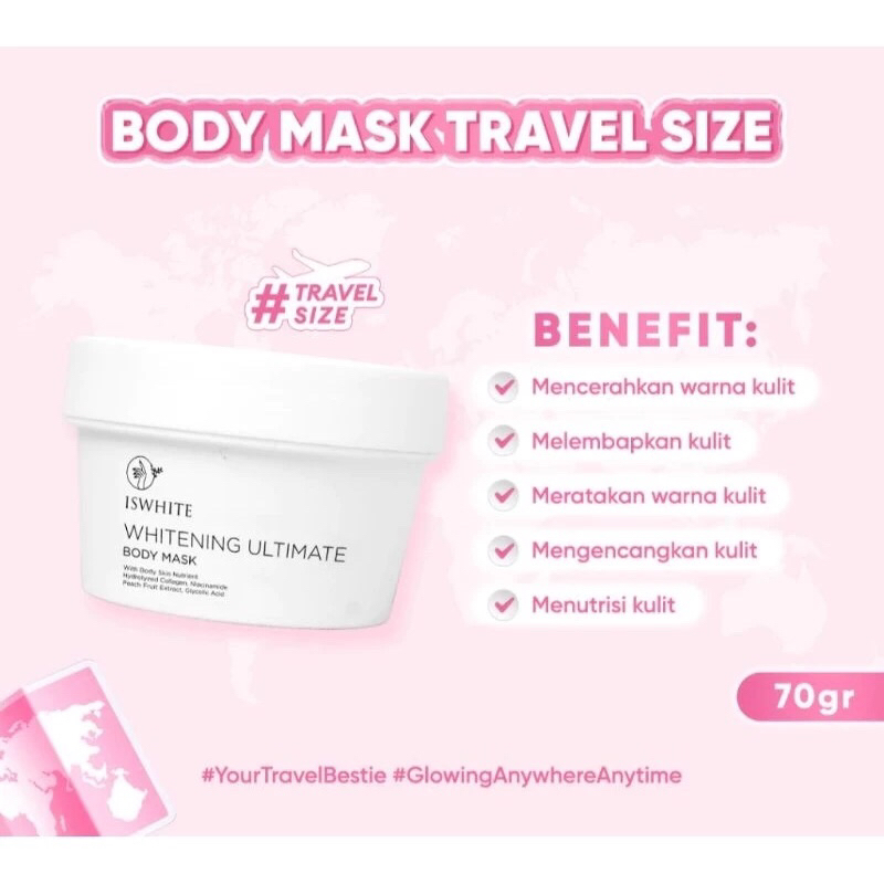 ISWHITE Whitening Ultimate Body MaskISWHITE Body Mask Travel Size 70gr