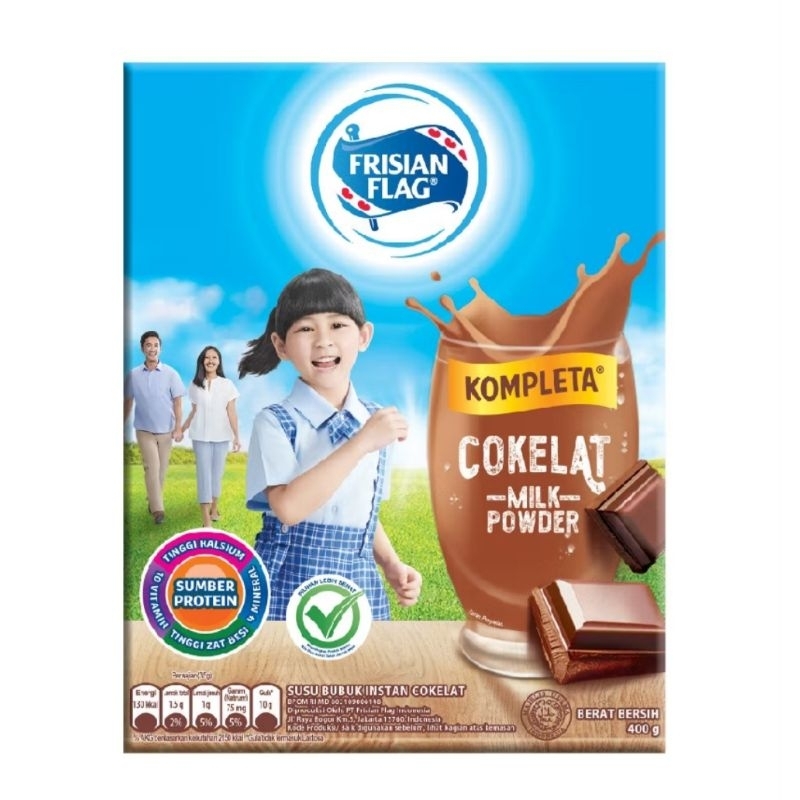 

Frisian Flag Kompleta Cokelat / Vanila 800gr (2×400gr) Susu Bubuk Keluarga