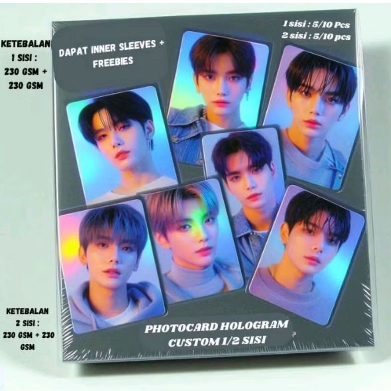 5 PCS Photocard Hologram Custom 2 sisi Premium  - BONUS FREEBIES