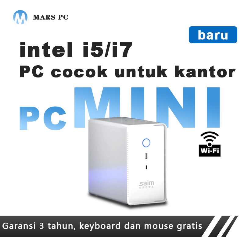 PC mini Intel i5/i7 baru full set lengkap komputer desktop kantor rumahan berdaya rendah dengan keyb
