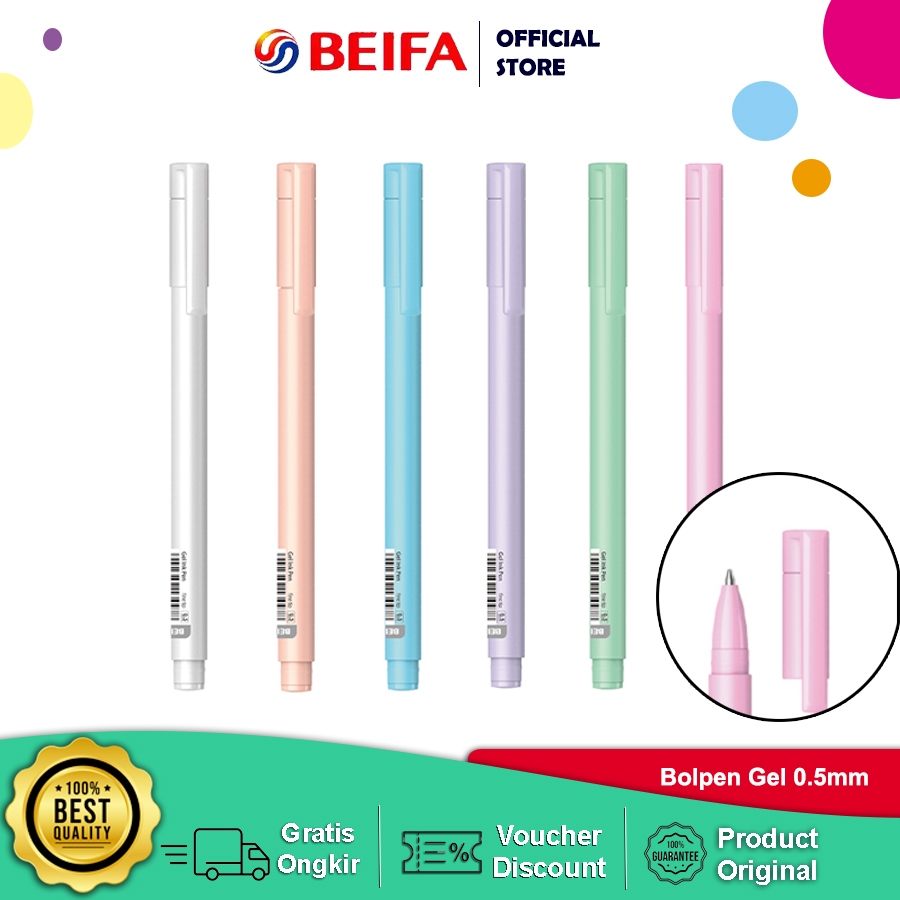 

Beifa Pulpen Gel/Pena Gel 0.5mm Tinta Hitam Halus Smooth Writing GP828