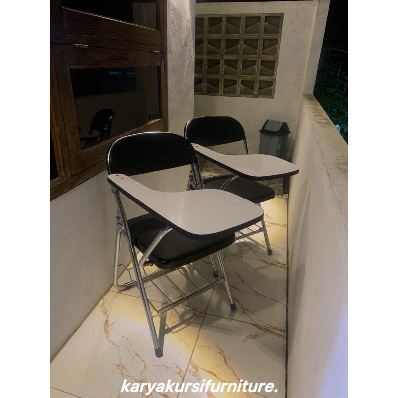 Kursi Lipat, Kursi Kuliah, Kursi Belajar Chitose Hitam Stainless