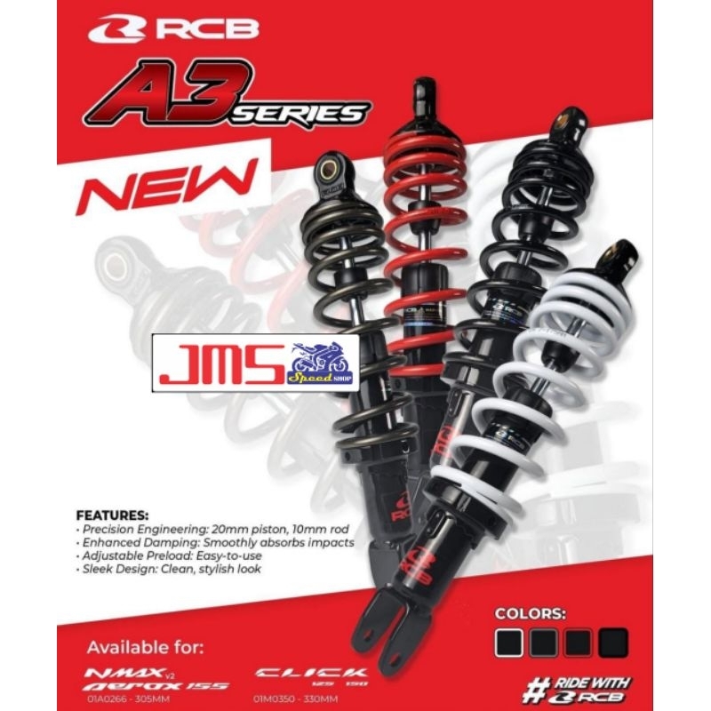 shock rcb A3 original non tabung ukuran 305/325mio beat fi beat karbu vario110 vario125/150 soul xeo