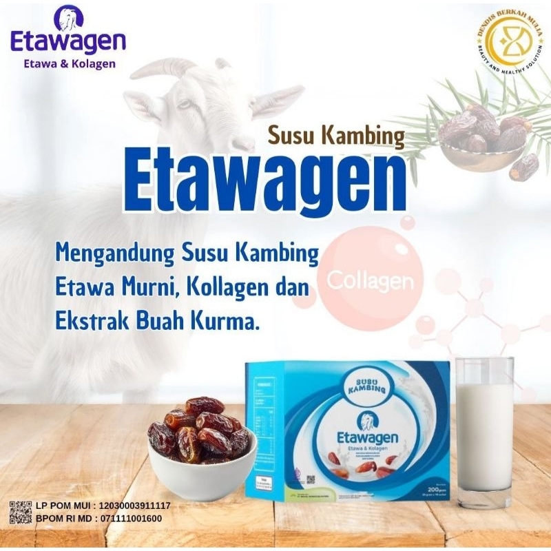 

Susu Kambing Etawagen Susu Bubuk Kambing Etawa Ekstra Kolagen Sari Kurma Dendis Berkah Mulia