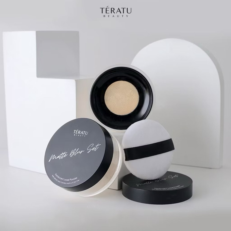 Preloved TERATU BEAUTY 15 gr Matte Blur Set Translucent Loose Powder with Salicylic Acid, Centella A