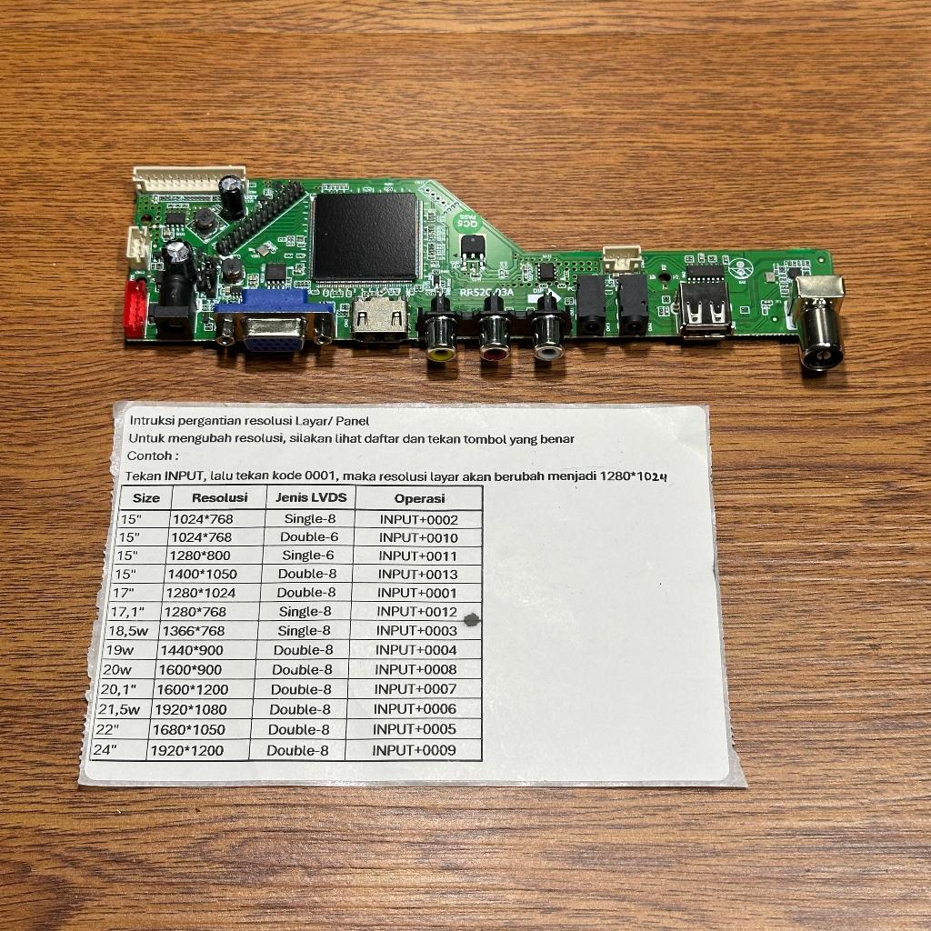 Multi Firmware Board Digital DVB T2 Mesin TV Universal LED LCD Laptop Monitor TV Bisa Setting Resolu