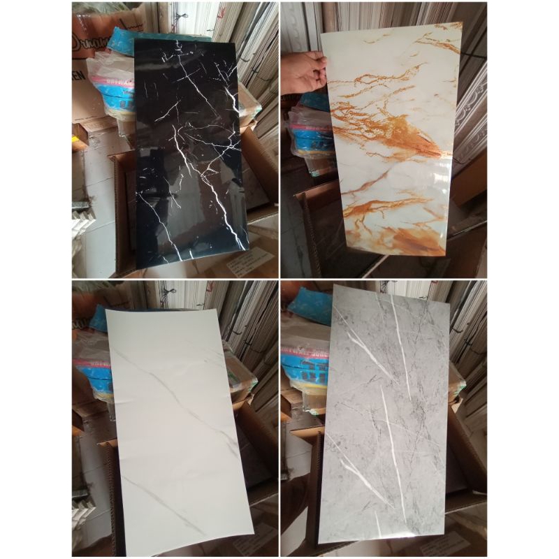 kreasi gypsum Wallpaper Dinding Vinyl Wallpaper Vinyl Dinding Marmer 30 x 60 cm