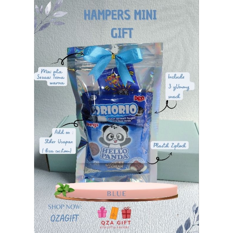 

Mini hampers Snack Gift ulang tahun-Graduation ( Free Stiker) Tema Blue