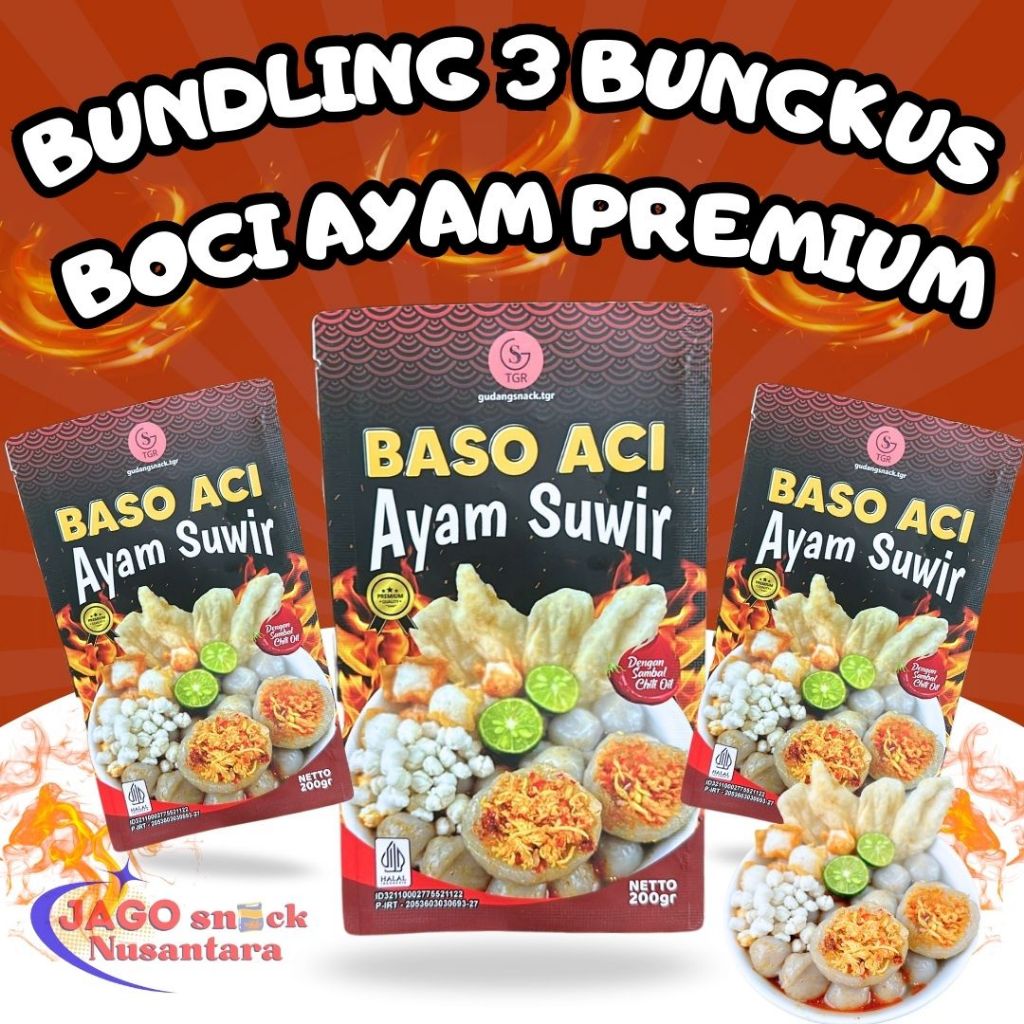 

[KEMASAN BARU] 3 PAX BASO ACI AYAM KEMASAN BARU