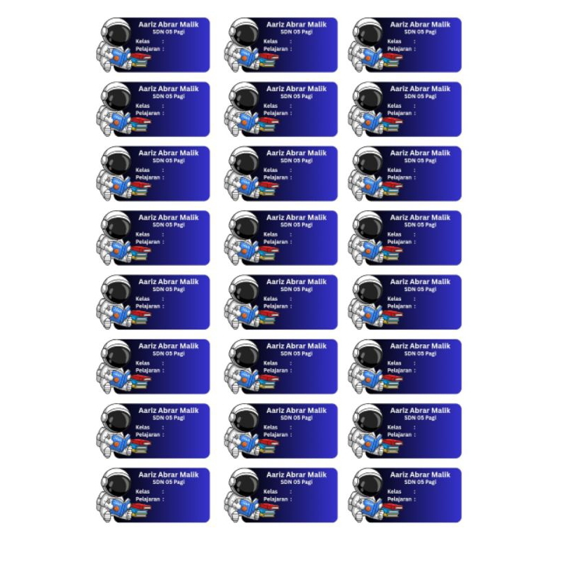 

Label Nama Buku Custom LN0001