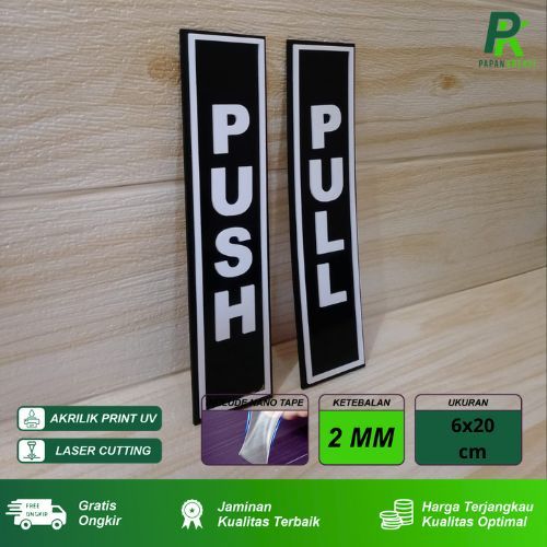 

Sign Board Papan Push and Pull Akrilik Huruf Timbul