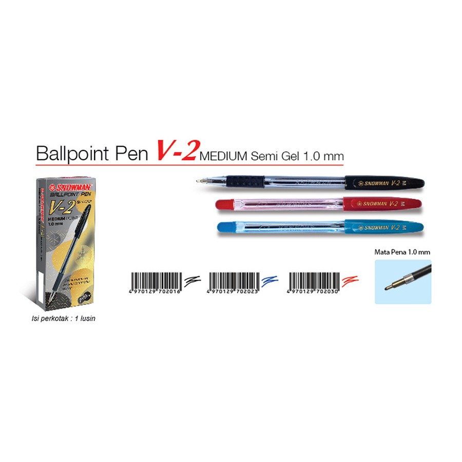 

Snowman Ballpoint V 2 TIP Medium Fine / PCS - MURMER