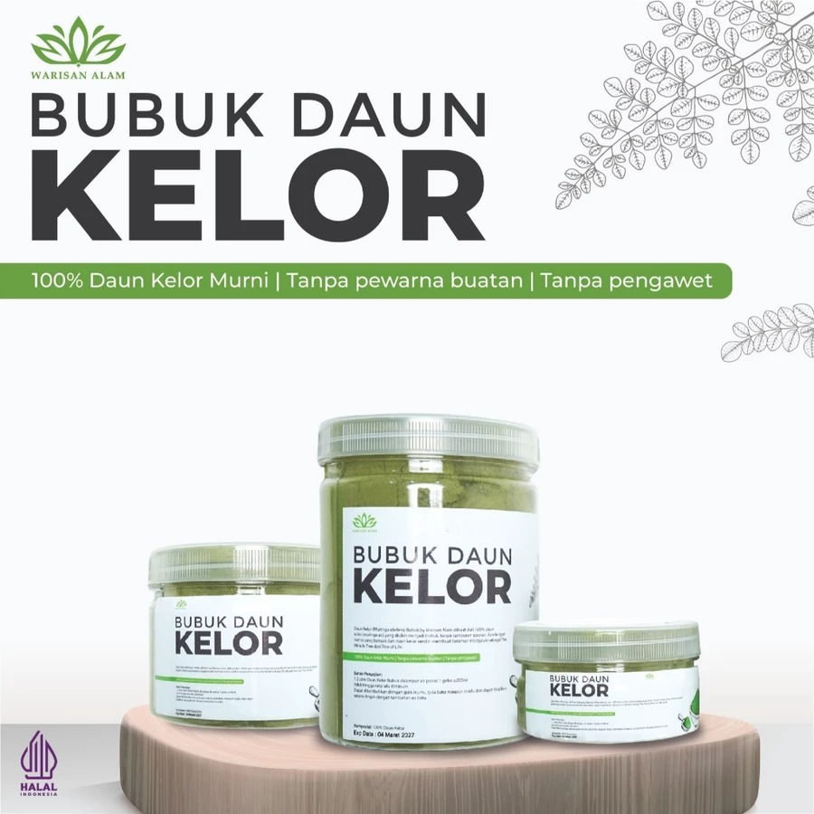 

{ ORIGINAL } Bubuk Daun Kelor Warisan Alam Original 100% 100G 250G 400G