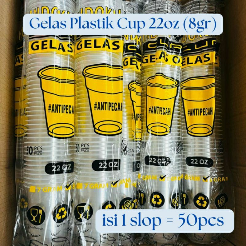 Gelas Cup Jumbo 22oz Cup Jumbo isi 50pcs Plastik Cup Jumbo 22oz