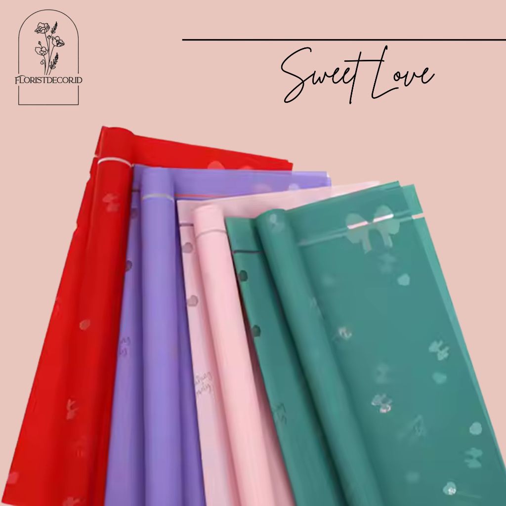 

( ECER ) OPP TRANSPARANT SWEET LOVE TRANSPARENT CELLOPHANE KERTAS BUNGKUS BUNGA WEDDING