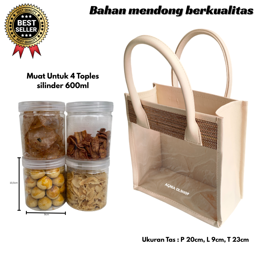 Tas Mika Ukuran 4 Toples Tas Parcel Mendong Mika Transparan