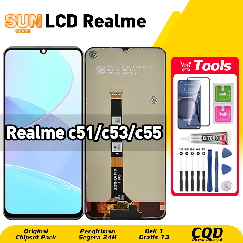 LCD Realme C53 Original Realme C51 FREE GIFT Asli Realme C55 Ori hp Touchscreen FHD Definition Kuali