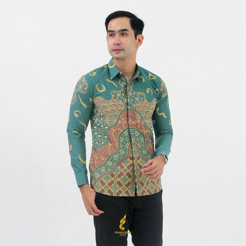 SASMITA Baju Kemaja Batik Pria Lengan Panjang Slimfit Slim Fit Original Prabuseno Official Kain Katu