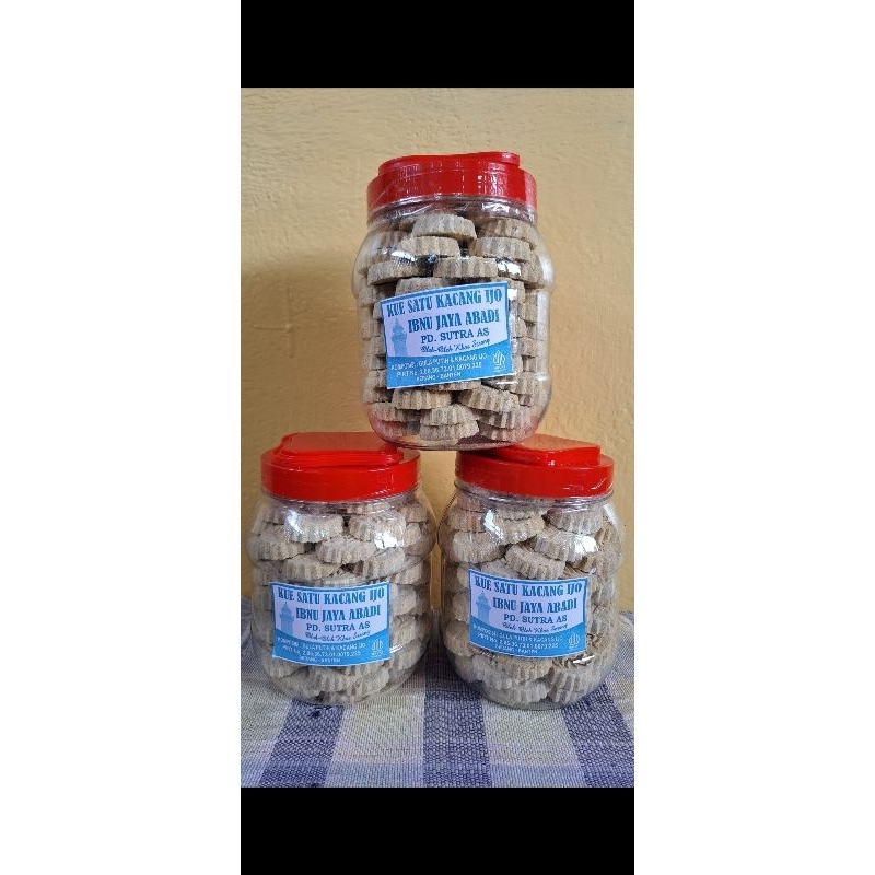 

Kue Satu Kacang Ijo Asli Toples - Makanan Tradisional Kacang Hijau Asli 1kg - Oleh oleh khas Banten
