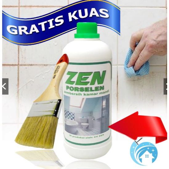 [ PGC ] ZEIN GRATIS KUAS ZEN Permbersih Keramik Dan Perabot Serbaguna Porselen 1 L KERAK BANDEL