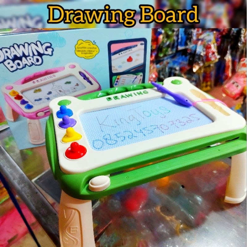 Mainan Anak Kado Ulta Belajar Menulis Papan Tulis Meja Kaki Berdiri Hapus Kokoh Premium Belajar Eduk