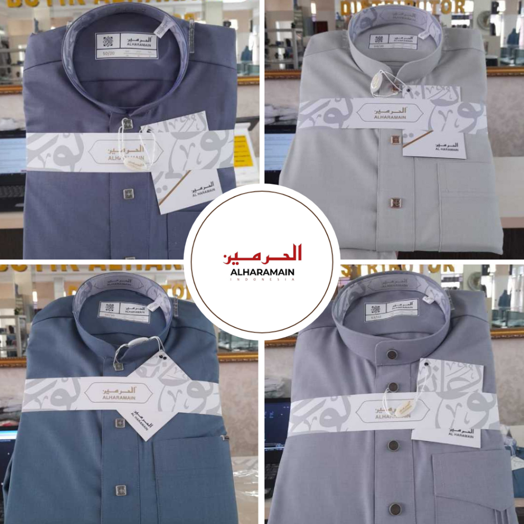 AL Haramain Jubah Remaja & Dewasa Premium Series Semi Wol (09) Non Manset / Gamis Pria | Biru | Cokl