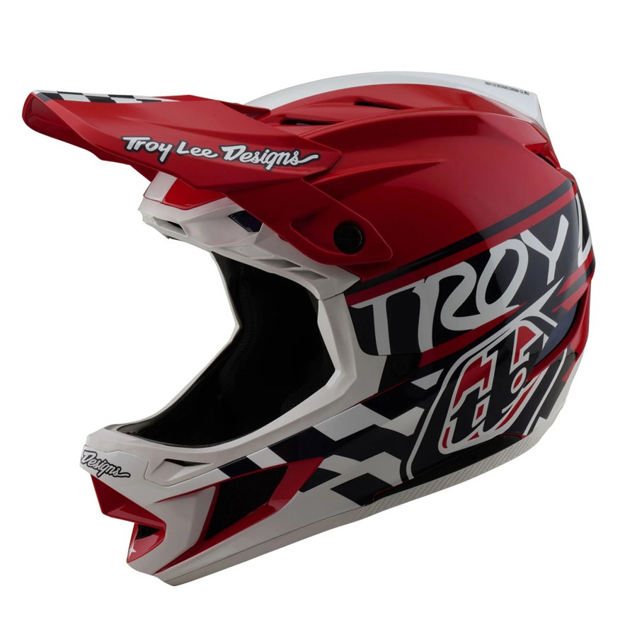 Helm TLD D4 Polyacrylite Fifty 50 White Red Helm Sepeda TLD D4 2025 Original