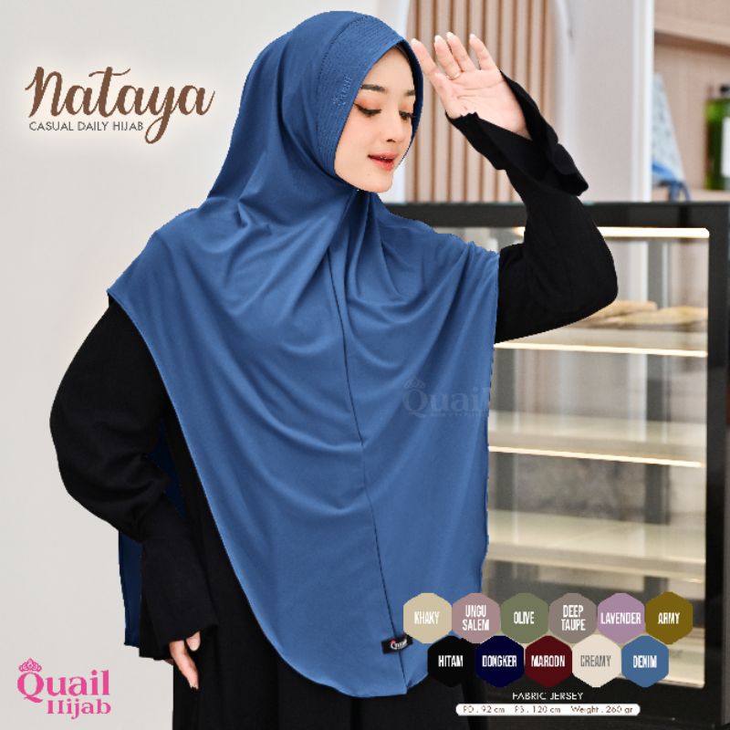 Jilbab Instan Bergo Jumbo Jersey Original Quail Hijab NATAYA