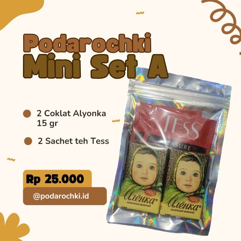 

Podarochki Mini Set A (Hampers Mini/Bungkusan Kecil/Souvenir/Hadiah) coklat Rusia