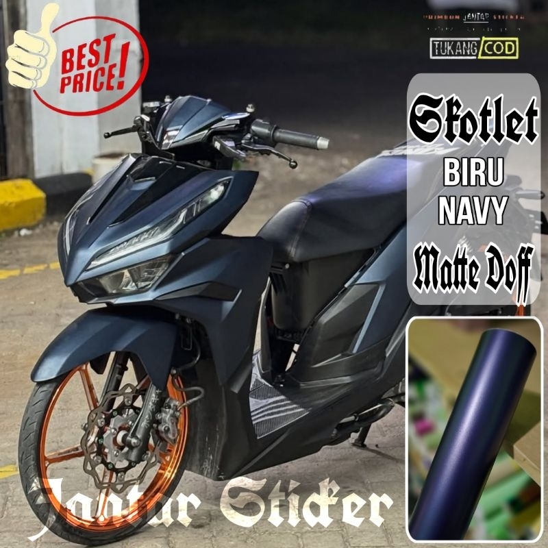 Sticker Scotlite Biru Navy Doff Skotlet Motor Biru Dongker Skotlet Biru Navy Skotet Biru Gelap Stike
