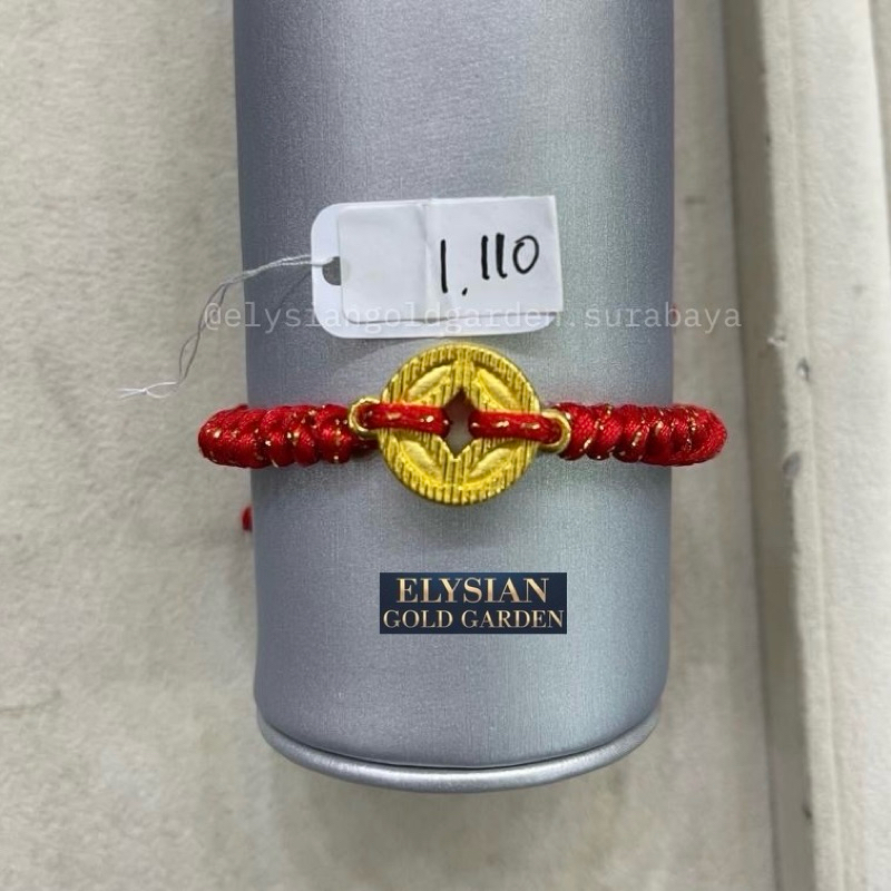 Gelang Tali Charm Emas 24K