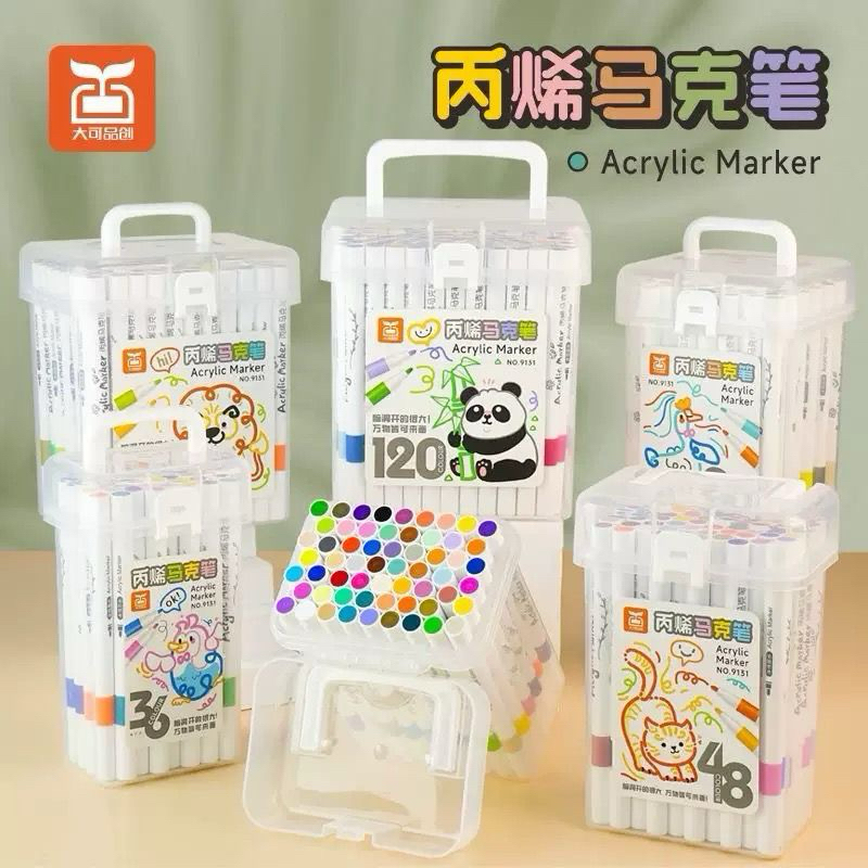 

Spidol Akrilik / Acrylic Marker Water Based Warna Cerah isi 36pcs