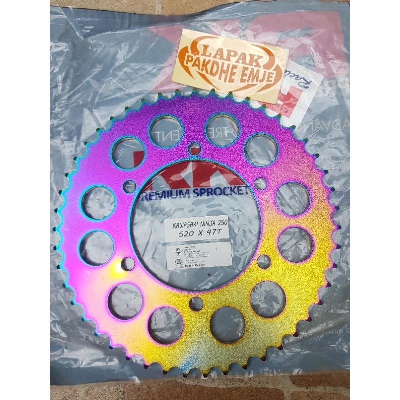 GEAR BELAKANG 520 47 KAWASAKI NINJA 250  YAMAHA R25 MT25 ORIGINAL RK TAKASAGO RAINBOW PELANGI GER GI