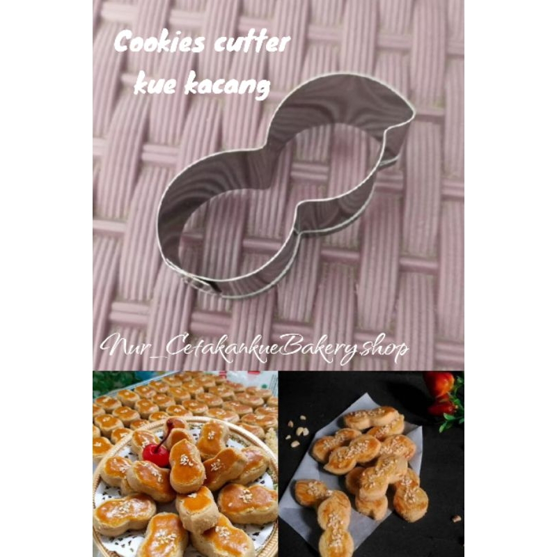 Cookies cutter kacang/Cetakan kue kering bentuk kacang stainless steel
