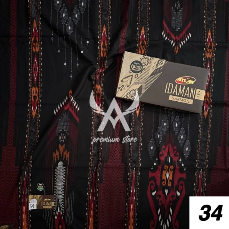 Sarung ATLAS Motif BHS Idaman Kembang Tetron Rayon Medium Quality