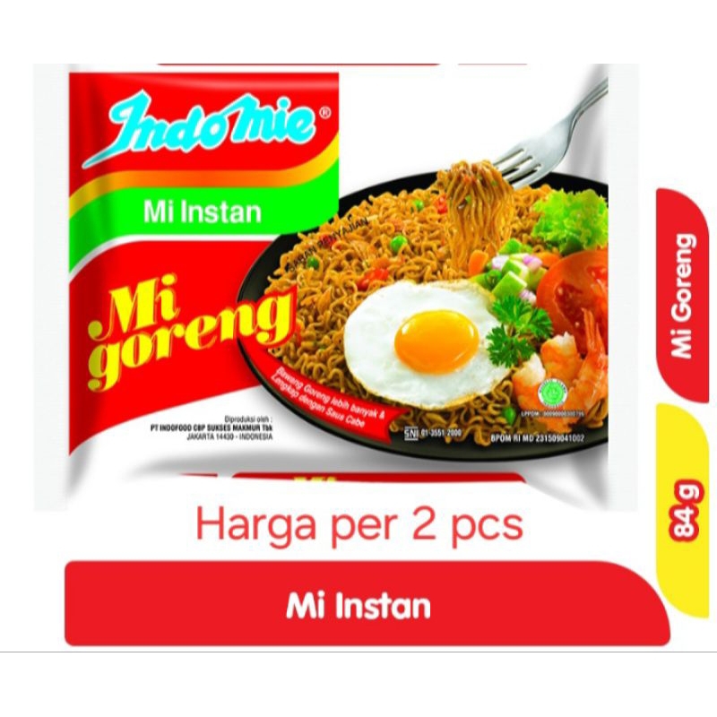 

Indomie Mi Instan Goreng 84 g ( 2 pcs ) Ed.10.12.25
